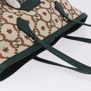 GUCCI Ofidia Tote Bag Canvas Green Gold 676681 Auth 192482V-6