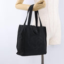 CHANEL Tote Bag Nylon Black Gold CC Auth 192486A-20