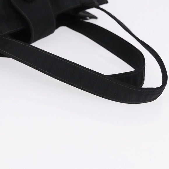 CHANEL Tote Bag Nylon Black Gold CC Auth 192486A