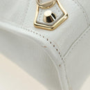 BALENCIAGA Classic Metallic Edge City Bag Leather 2way White 432831 Auth 192488M-17
