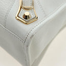 BALENCIAGA Classic Metallic Edge City Bag Leather 2way White 432831 Auth 192488M-18
