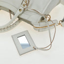 BALENCIAGA Classic Metallic Edge City Bag Leather 2way White 432831 Auth 192488M-21