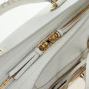BALENCIAGA Classic Metallic Edge City Bag Leather 2way White 432831 Auth 192488M-23