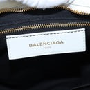 BALENCIAGA Classic Metallic Edge City Bag Leather 2way White 432831 Auth 192488M-24