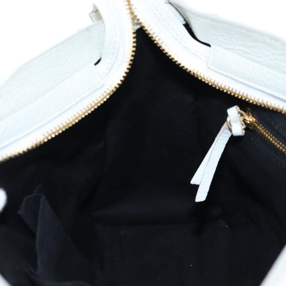 BALENCIAGA Classic Metallic Edge City Bag Leather 2way White 432831 Auth 192488M
