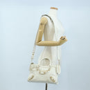 BALENCIAGA Classic Metallic Edge City Bag Leather 2way White 432831 Auth 192488M-29
