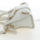 BALENCIAGA Classic Metallic Edge City Bag Leather 2way White 432831 Auth 192488M-3