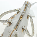 BALENCIAGA Classic Metallic Edge City Bag Leather 2way White 432831 Auth 192488M-14
