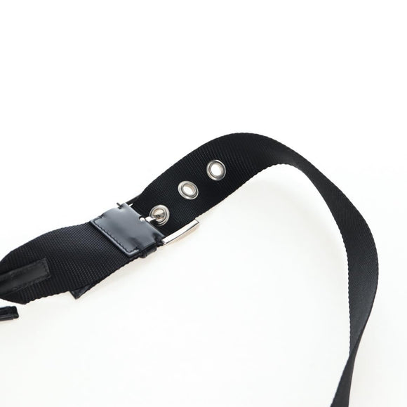 PRADA Shoulder Bag Nylon Black Silver Auth 192490V