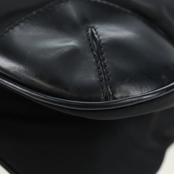 PRADA Shoulder Bag Nylon Black Silver Auth 192490V