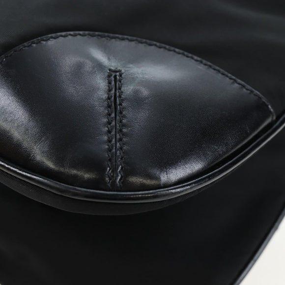 PRADA Shoulder Bag Nylon Black Silver Auth 192490V