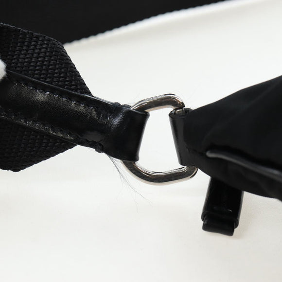 PRADA Shoulder Bag Nylon Black Silver Auth 192490V