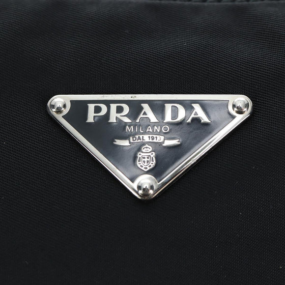 PRADA Shoulder Bag Nylon Black Silver Auth 192490V