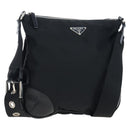 PRADA Shoulder Bag Nylon Black Silver Auth 192490V-1