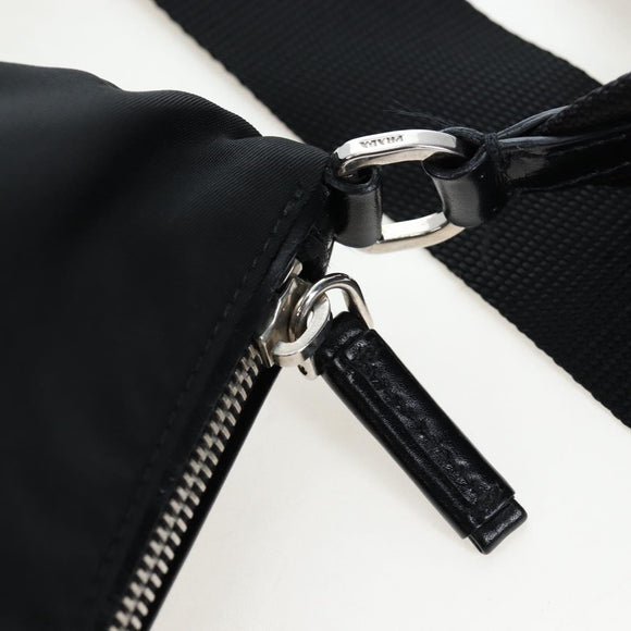 PRADA Shoulder Bag Nylon Black Silver Auth 192490V