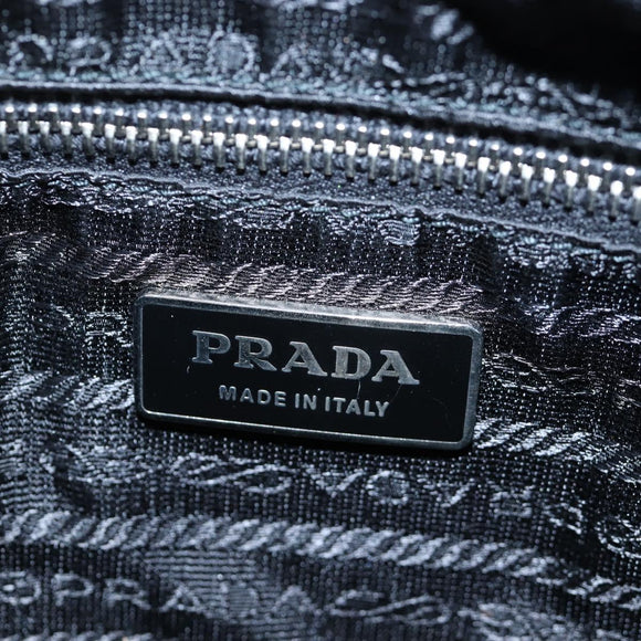 PRADA Shoulder Bag Nylon Black Silver Auth 192490V