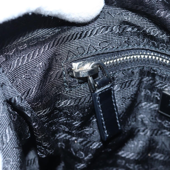 PRADA Shoulder Bag Nylon Black Silver Auth 192490V