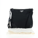 PRADA Shoulder Bag Nylon Black Silver Auth 192490V-12