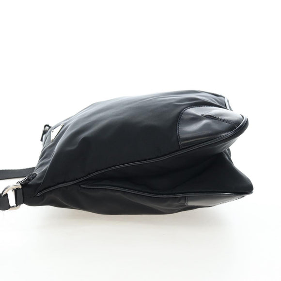 PRADA Shoulder Bag Nylon Black Silver Auth 192490V