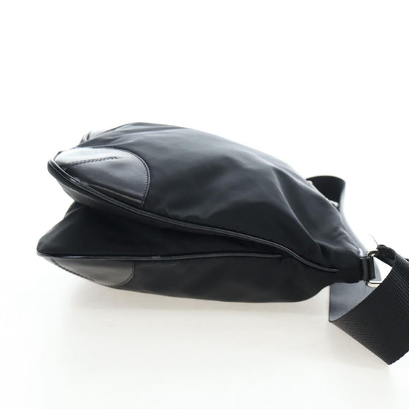 PRADA Shoulder Bag Nylon Black Silver Auth 192490V
