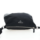 PRADA Shoulder Bag Nylon Black Silver Auth 192490V-14