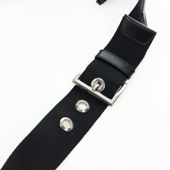 PRADA Shoulder Bag Nylon Black Silver Auth 192490V