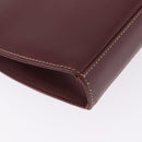 CARTIER Must Line Clutch Bag Leather Bordeaux Gold Auth 192492-15