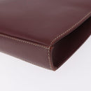 CARTIER Must Line Clutch Bag Leather Bordeaux Gold Auth 192492-16