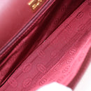 CARTIER Must Line Clutch Bag Leather Bordeaux Gold Auth 192492-10