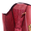 CARTIER Must Line Clutch Bag Leather Bordeaux Gold Auth 192492-18