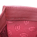 CARTIER Must Line Clutch Bag Leather Bordeaux Gold Auth 192492-12