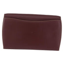 CARTIER Must Line Clutch Bag Leather Bordeaux Gold Auth 192492-2