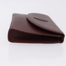 CARTIER Must Line Clutch Bag Leather Bordeaux Gold Auth 192492-3