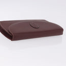 CARTIER Must Line Clutch Bag Leather Bordeaux Gold Auth 192492-5