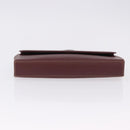 CARTIER Must Line Clutch Bag Leather Bordeaux Gold Auth 192492-6