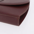 CARTIER Must Line Clutch Bag Leather Bordeaux Gold Auth 192492-14