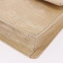 PRADA Hand Bag Tartaruga Embossed Leather Ivory Silver Auth 192493A-15