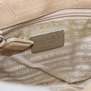 PRADA Hand Bag Tartaruga Embossed Leather Ivory Silver Auth 192493A-18