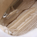 PRADA Hand Bag Tartaruga Embossed Leather Ivory Silver Auth 192493A-10