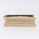 PRADA Hand Bag Tartaruga Embossed Leather Ivory Silver Auth 192493A-5