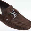 LOUIS VUITTON Monte Carlo line Driving Shoes Brown LV Auth 192495A-19