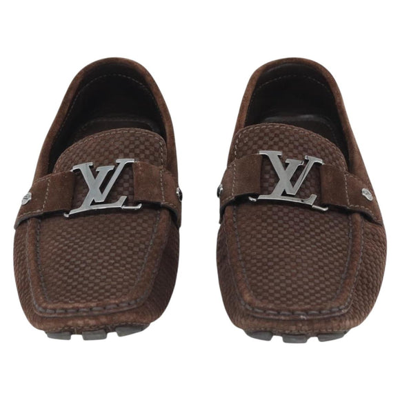 LOUIS VUITTON Monte Carlo line Driving Shoes Brown LV Auth 192495A