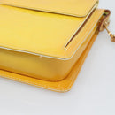 LOUIS VUITTON Monogram Vernis Motto Pouch Lime Yellow M91059 LV Auth 192499-14