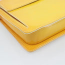 LOUIS VUITTON Monogram Vernis Motto Pouch Lime Yellow M91059 LV Auth 192499-15