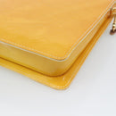LOUIS VUITTON Monogram Vernis Motto Pouch Lime Yellow M91059 LV Auth 192499-16