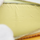 LOUIS VUITTON Monogram Vernis Motto Pouch Lime Yellow M91059 LV Auth 192499-10