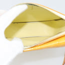 LOUIS VUITTON Monogram Vernis Motto Pouch Lime Yellow M91059 LV Auth 192499-11