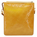 LOUIS VUITTON Monogram Vernis Motto Pouch Lime Yellow M91059 LV Auth 192499-2