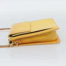 LOUIS VUITTON Monogram Vernis Motto Pouch Lime Yellow M91059 LV Auth 192499-3