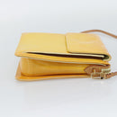 LOUIS VUITTON Monogram Vernis Motto Pouch Lime Yellow M91059 LV Auth 192499-4